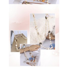 Camellia Flower Pearls Long Sweater Necklace Jewelry Camellia Design Wedding Woman Sweater chain Necklace