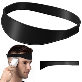Neckline Shaving Template and Hair Trimming Guide, High-Grade Curved Durable Silicone Haircut Band for DIY Home Haircuts Fade and Taper Guide for Clippers-Black