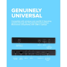 VisionTek VT4800 Thunderbolt 3/ USB-C Docking Station - 60W of Power, 2X DisplayPort, 4X USB-A, 1x USB-C, Audio, Ethernet for Windows/MacOS