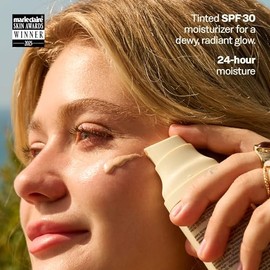 Sun Bum Daily SPF 30 Crema solar con brillo en loción para rostro - Crema solar facial hidratante - Con tinte - Acabado perlado - Cumple con la Ley de