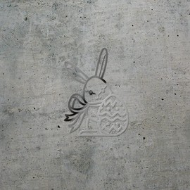 Easter Bunny (Metallic Silver) (Set of 2) Premium Waterproof Vinyl Decal Stickers for Laptop Phone Accessory Helmet CAR Window Mug Tuber Cup Door Wall Decoration - ANGsticc29456SI