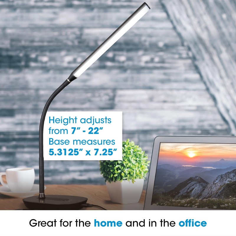 OttLite Wellness Strive LED Desk Lamp, 22", Black (CSN30G5W)