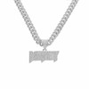 Generic Chunky Iced Out Cuban Link Chain Necklace with Pendant