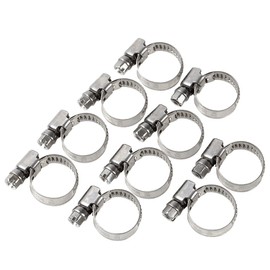 Monopa! Hose Band, Euro Type, Stainless Steel, Strong Fixation (Outer Diameter 0.5 - 0.8 inches (12 - 20 mm), 10 Pieces