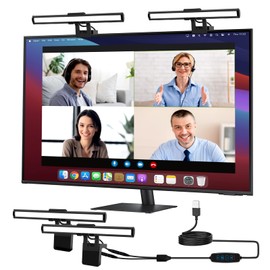 Narotood Video Conference Lighting, Webcam Monitor Light Bar Over Computer for Streaming, LED Laptop Light for Video Conferencing, Zoom Ring Light with Adjustable Brightness & Color Settings, black
