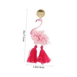 Healvian Tassel Flamingo Earrings Lightweight Dangle Ear Decoration for Women Durable Safe Material Allergy Cute Animal Bird Design for Everyday Wear and Special Occasions
