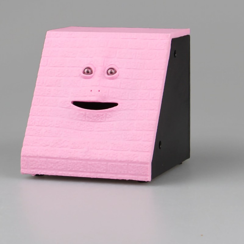 Piggy Bank Plastic Novel Electric Coin Eating Brick Surface Face