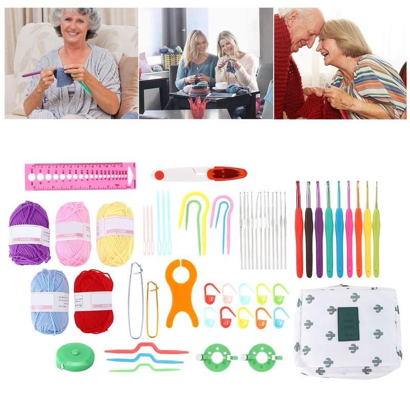 12 Pcs Crochet Needle Set Aluminum Oxide Weaving Sewing Knitting