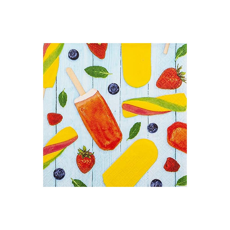20 Napkins Delicious Ice Lolly | Fruits | Summer |