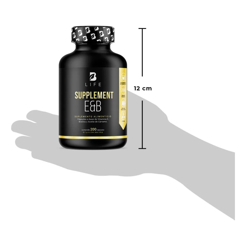 Vitamina E + Biotina, Poderoso Antioxidante 200 Cápsulas B Life