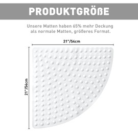 Shower Mat Non-Slip Non-Slip Shower Mat 54 x 54 cm Corner Shower Mat Triangular Shower Mat Non-Slip with Suction Cups - Large Safety Non-Slip Mat Shower for Seniors