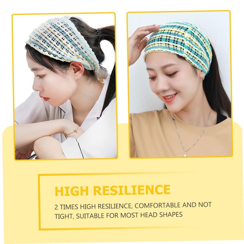 Mikinona 2pcs Elastic Hairband for Makeup Yoga Comfortable Face Washing