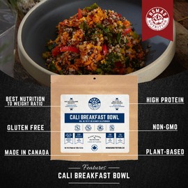 Nomad Nutrition Cali Breakfast Bowl | Instant Freeze Dried Meals for Backpacking, Camping, Hiking | Plant-Based, Non-GMO Dehydrated Food | High-Energy Backpacking Meals | Camping Meals | 112g - 1 Pack