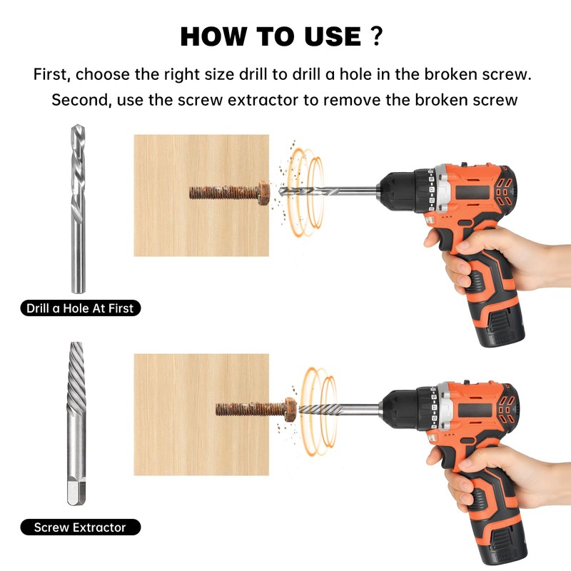 Valkynos 26 Pcs Bolt Extractor Kit and Left Hand Drill