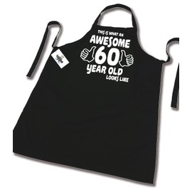SHOEBOB 60th Birthday apron | This is what an Awesome 60 Year Old looks like | Chefs Black BBQ Full Bib Apron, unique Sixty Chef Apron