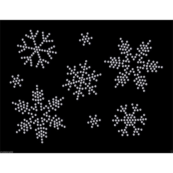 Christmas Snowflake Crystal Christmas Festive iron on motif hotfix applique