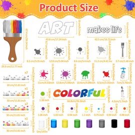 Art Classroom Bulletin Board Decorations Painting Art Cutouts Classroom Colorful Bulletin Board 3D Paper Cutouts for Classroom Schools Library Office Wall Chalkboard Back to School Decor Supplies