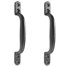 2X Black Cast Iron 6"/150mm Hot Bed Handles Door/Shed/Garden Gate D Pull Handles