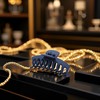 Navy Blue Frosted Claw Hair Clips for Women's Thick Hair,