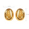 Gold Silver Ellipse Teardrop Stud Earrings Chunky Smooth Surface Egg