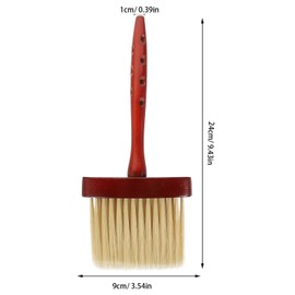 Baluue Hair Salon Brush Haircut Cleaning Barbering Cutting Duster Barber Hair Brush Sweep Bristle Detangle Boar Neck Broken Hair Removal Tool Wooden Black