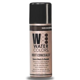 Corrector de raíces de acuarelas, cubre las raíces del cabello en segundos, tinte temporal para retocar el cabello (con elegante alfiler de acero de cola de rata), color gris, Café Oscuro