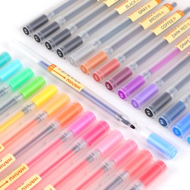 HANKU Fine Tip Colored Gel Pens, 28-Count 0.5mm Fine Point Pen, Smooth Writing Pens No Bleed Through, Ballpoint Planner Pen for Bible Journaling, Adult Coloring, Note Taking, Office School Supplies