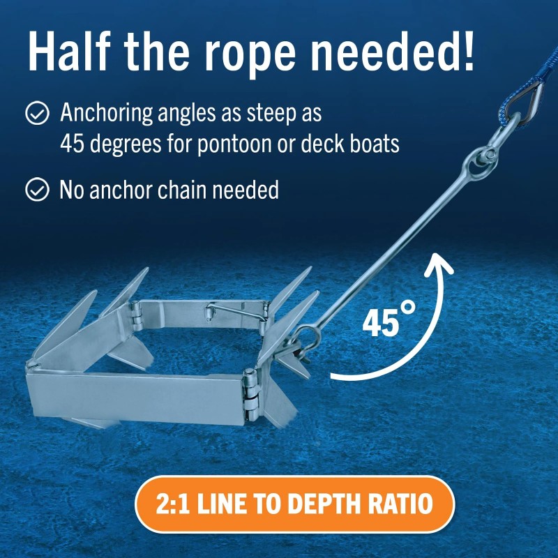 Better Boat Boat Box Anchor for Boats Small Folding Anchor