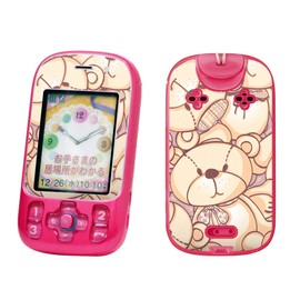 Kids One Way Mobile Designer kizzuke-tai sumahokaba-sumahoke-su Film Seal Sticker Animal AU Kyocera mamori-no 3 mamorino3 Bear Teddy Bear Pattern 005714 mamorino3 – 005714 – Ki