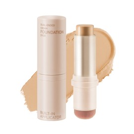 GEUUFEA Full Coverage Concealer with Brush, Dual Ended Foundation Makeup Stick, Long Lasting and Waterproof, Hydrating Lightweight Concealer Pencil for a Flawless Look