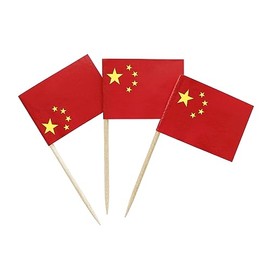 100 Pack China Toothpick Flags Chinese Small Toothpick Mini Stick Flags Cocktail Picks Mini Stick Cupcake Toppers