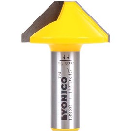 Yonico V Groove Flat Bottom Router Bit 1-1/2-Inch Diameter 45 Degree 1/2-Inch Shank 13920