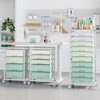 SYKIARIOL Rolling Cart with Drawers,10 Drawer Rolling Cart,Storage Cart,Utility Cart,Teacher