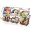6 Pcs Clear Stackable Storage Bins with Lids, Large+extra Large