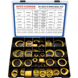 BUSY-CORNER 4C-8253 Seal O-Ring Kit, Silicone 90, Hydraulic Hose Fitting Orings, Fits CAT Caterpillar Excavator 2701533 4C8253 Replacement
