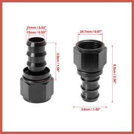 ACROPIX 2pcs 6061 Aluminum AN12 Straight Push Lock Hose Fitting End for Car Fuel Line Car Parts