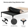 Veehoo Cooling Elevated Dog Bed with Fluffy Plush Bolster Cushion,