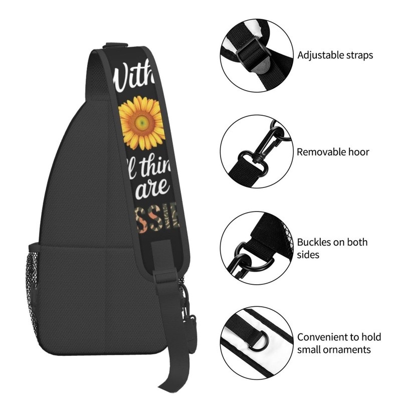 Jesus Christian Cross Crossbody Sling Bag For Women Men Adjustable