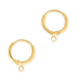 50pcs Adabele Hypoallergenic Dangle Tarnish Resistant Round Earring Hooks Leverback Huggies Earwire 14mm (0.55 Inch) Long Gold Plated Brass BF263-1