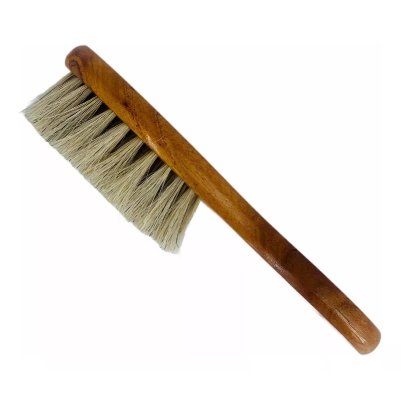 Lux-z Cepillo Facial De Cerdas De Pony Genuinas Mango Madera