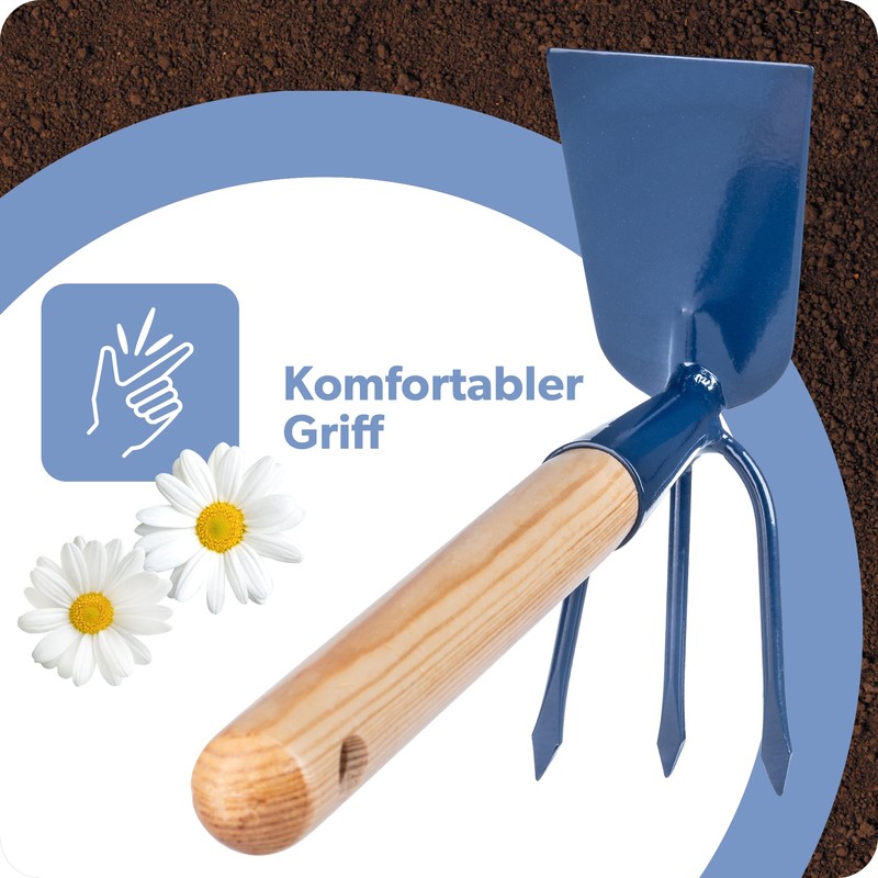 KADAX Metal Hoe with Wooden Handle, Double Hoe for Garden