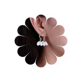 Inateannal Boho Pearl Earrings Gold Pearl Earrings Baroque Pearl Earrings Beads Chandelier Earrings Statement Geometric Pearl Earrings Jewellery For Women, Zinc, No Gemstone