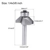 sourcing map Chamfer Router Bit 1/4 Shank 3/8" Dia 45