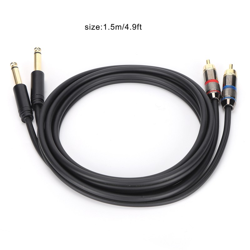 JORINDO Dual 6.35mm Male to Double RCA Male Cable Audio
