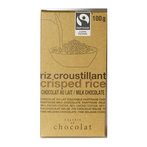 Galerie Au Chocolat Milk Chocolate Bar Crisped Rice 100g