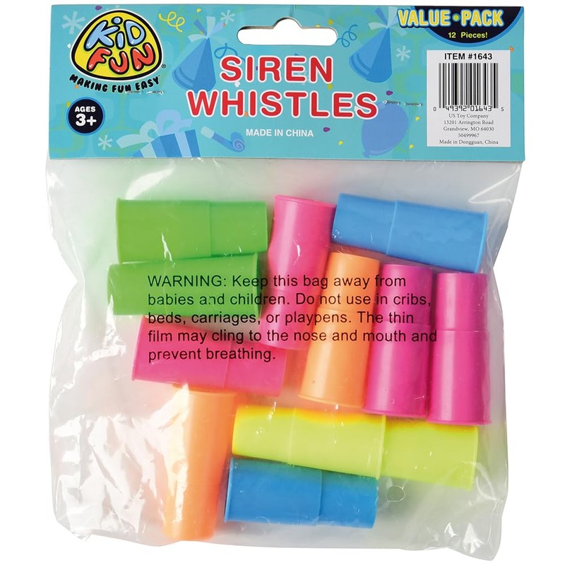 U.S. Toy Siren Whistle, Assorted
