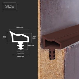EFUTURETIME Door Seal Brown 10 m Room Door Seal Perfect for Wooden Doors for Sound Insulation and Collision Avoidance Frame Seal