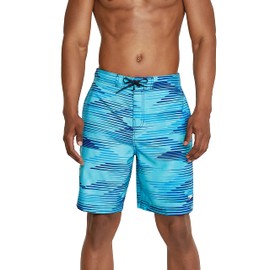 Speedo Men's Standard Swim Trunk Knee Length Boardshort Bondi Printed, 20" Slice Blue Atoll, X-Large