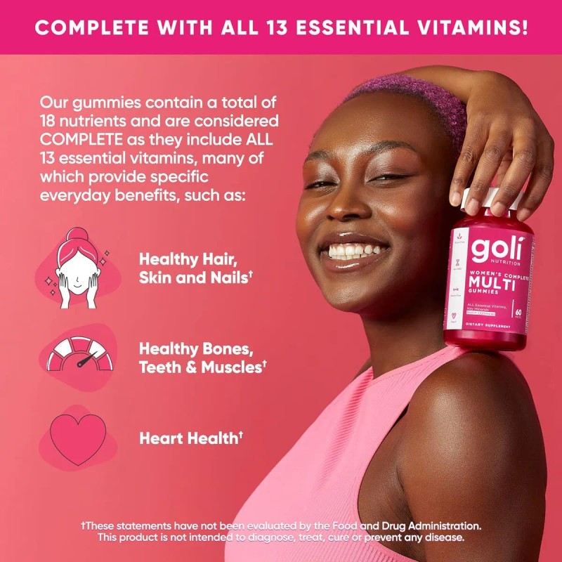 Goli Nutrition 60 Gomitas Multivitamínicas Completas para Mujer Sabor Sandia
