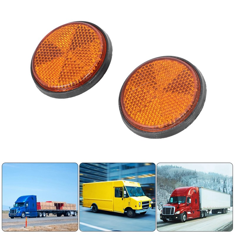 Round Reflector, 2 Pcs Round Reflector Universal Motorcycle Bike Red